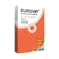  Eurovit D-vitamin 2000 NE étrend-kiegészítő tabletta 60x