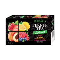  Herbária erdei gyümölcs, barack, citrom, eper ízű filteres fekete tea variációk 4x5filter