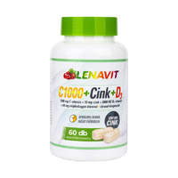  LenaVit C1000 + szerves cink + D3 2000 NE + 60 mg csipkebogyó étrend-kiegészítő filmtabletta 60x