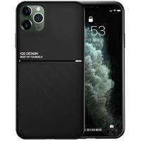  Samsung Galaxy M21 SM-M215F, Szilikon tok, közepesen ütésálló, mágneses tartóval kompatibilis, karbon minta, Wooze Carbon, fekete