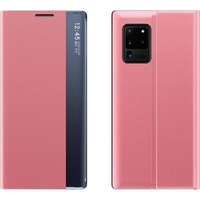  Samsung Galaxy A73 5G SM-A736B, Oldalra nyíló tok, stand, hívás mutatóval, vékony csíkban, Wooze Look Inside, rózsaszín