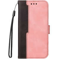  Huawei Nova Y61, Oldalra nyíló tok, stand, kártyatartóval, kézpánttal, Wooze Colour Wallet, rózsaszín