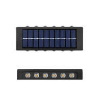  Napelemes kültéri fali solar lámpa, 12 LED-es, vízálló, meleg - sárga fényű, Wooze Light Side, fekete, 2 db / csomag