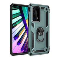  LG K30 (2019), Műanyag hátlap védőtok, közepesen ütésálló, szilikon belső, telefontartó gyűrű, Defender, zöld