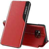  Samsung Galaxy S7 Edge SM-G935, Oldalra nyíló tok, stand, hívás mutatóval, Wooze FashionBook, piros