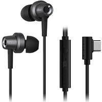  Vezetékes sztereó fülhallgató, USB Type-C, mikrofon, funkció gomb, hangerő szabályzó, 90 fokos/derékszögű csatlakozó, Edifier Hecate GM260 Plus, fekete
