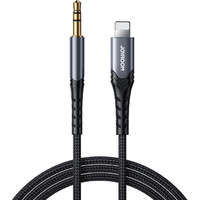  Audió kábel, Lightning, 1 x 3,5 mm jack, 100 cm, cipőfűző minta, Joyroom A2, SY-A02, fekete