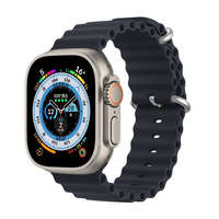  Apple Watch 1-6, SE, SE (2022) (42 / 44 mm) / Watch 7-8 (45 mm), szilikon pótszíj, állítható, hullámos kialakítás, Dux Ducis, sötétszürke
