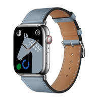  Apple Watch 1-6, SE, SE (2022) (42 / 44 mm) / Watch 7-8 (45 mm) / Watch Ultra (49 mm), bőr pótszíj, állítható, Hoco WA17, szürke
