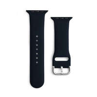  Apple Watch 1-6, SE, SE (2022) (42 / 44 mm) / Watch 7-8 (45 mm) / Watch Ultra (49 mm), szilikon pótszíj, állítható, fém csattal, fekete