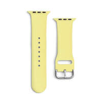  Apple Watch 1-6, SE, SE (2022) (38 / 40 mm) / Watch 7-8 (41 mm), szilikon pótszíj, állítható, fém csattal, sárga