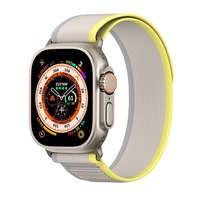  Apple Watch 1-6, SE, SE (2022) (42 / 44 mm) / Watch 7-8 (45 mm) / Watch Ultra (49 mm), textíl pótszíj, állítható, Dux Ducis YJ, sárga/bézs