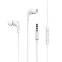  Vezetékes sztereó fülhallgató, 3.5 mm, mikrofon, funkció gomb, hangerő szabályzó, Remax RW-108, fehér