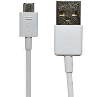  USB töltő- és adatkábel, microUSB, 100 cm, fehér