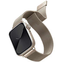  Apple Watch 1-6, SE (42 / 44 mm) / Watch 7-8 (45 mm), fém pótszíj, milánói stílus, mágnes zárral, Uniq Dante, csillagfény