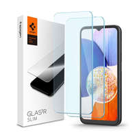 Spigen Samsung Galaxy A15 4G / A15 5G SM-A155F / A156B, Kijelzővédő fólia, (az íves részre NEM hajlik rá!), Tempered Glass (edzett üveg), Spigen Glastr Slim, Clear, 2 db / csomag