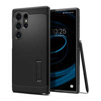 Spigen Samsung Galaxy S24 Ultra SM-S928, Szilikon tok + műanyag hátlap, kitámasztóval, Spigen Tough Armor, fekete