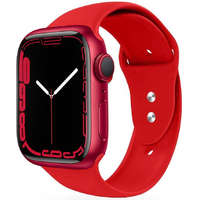  Apple Watch 4-6, SE, SE (2022) (42 / 44 mm) / Watch 7-9 (45 mm) / Watch Ultra 1-2 (49 mm), szilikon pótszíj, állítható, két lyukas rögzítés, TP IconBand, piros