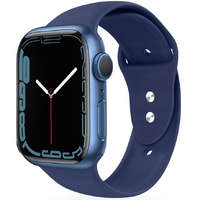  Apple Watch 4-6, SE, SE (2022) (42 / 44 mm) / Watch 7-9 (45 mm) / Watch Ultra 1-2 (49 mm), szilikon pótszíj, állítható, két lyukas rögzítés, TP IconBand, sötétkék