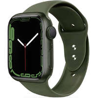  Apple Watch 4-6, SE, SE (2022) (42 / 44 mm) / Watch 7-9 (45 mm) / Watch Ultra 1-2 (49 mm), szilikon pótszíj, állítható, két lyukas rögzítés, TP IconBand, sötétzöld