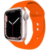  Apple Watch 4-6, SE, SE (2022) (42 / 44 mm) / Watch 7-9 (45 mm) / Watch Ultra 1-2 (49 mm), szilikon pótszíj, állítható, két lyukas rögzítés, TP IconBand, narancssárga