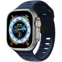  Apple Watch 4-6, SE, SE (2022) (42 / 44 mm) / Watch 7-9 (45 mm) / Watch Ultra 1-2 (49 mm), szilikon pótszíj, állítható, TP IconBand Line, sötétkék