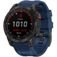  Garmin Fenix 3 / 3 HR / 5X / 5X Plus / 6X / 6X Pro / 7X, szilikon pótszíj, állítható, TP IconBand, sötétkék