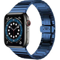  Apple Watch 4-6, SE, SE (2022) (42 / 44 mm) / Watch 7-9 (45 mm) / Watch Ultra 1-2 (49 mm), fém pótszíj, rozsdamentes acél, széles és vékony szemű, Xprotector, kék