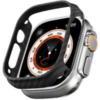  Apple Watch Ultra (49 mm), Műanyag védőkeret, szíj nélkül, közepesen ütésálló, karbon minta, Pitaka Air Case, fekete/szürke