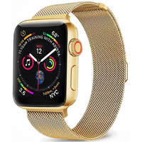  Apple Watch 4-6, SE, SE (2022) (42 / 44 mm) / Watch 7-9 (45 mm) / Watch Ultra 1-2 (49 mm), fém pótszíj, milánói stílus, 2 részes, Xprotector, arany