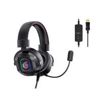 CONCEPTRONIC Conceptronic Fejhallgató - ATHAN02B (USB, Kompatilibis: PC / PS4, 7.1 hangzás, RGB,hangerőszabályzó,220 cm kábel, fekete)