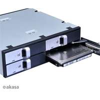 Akasa HDD/SSD beépítő keret Akasa Lokstor M22 5.25 helyre - 4x 2.5 HDD/SSD