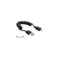 Delock Delock USB 2.0 A -> USB 2.0 micro B M / M adatkábel fekete spirál, 20-60cm