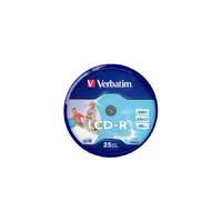 Verbatim Verbatim CD-R írható CD lemez 700MB matt nyomtatható 25db hengeres