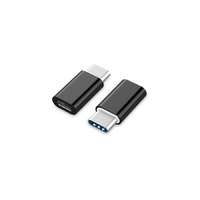 Gembird Gembird USB-C -> USB 2.0 micro B M / F adapter fekete