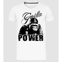 Pólómánia Gorilla Power - Férfi Prémium Fit V-nyakú póló