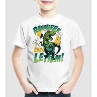 Pólómánia Szülinapos dínó magyar rawww i'm 4 - Uniszex Gyerek Póló