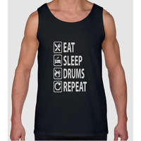 Pólómánia Eat Sleep Drum Repeat - Férfi Ujjatlan Trikó