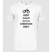 Pólómánia Keep calm and love Christian Grey - Férfi Alap póló