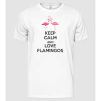 Pólómánia KEEP CALM and love flamingos dark - Férfi Alap póló