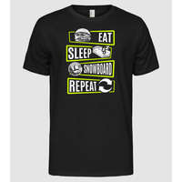 Pólómánia Eat sleep SNOWBOARD repeat V2 - Férfi Alap póló