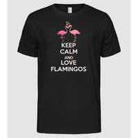 Pólómánia KEEP CALM and love flamingos light - Férfi Alap póló