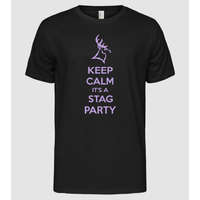 Pólómánia Keep calm stag party on - Férfi Alap póló