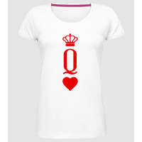 Pólómánia Playingcards_Queen hearts - Női Prémium Kerek nyakú póló
