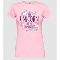 Pólómánia My unicorn ate my homework - Női Kerek nyakú Póló