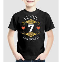 Pólómánia Level 7 Unlocked Gamer póló - Uniszex Gyerek Póló