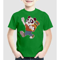 Pólómánia Iskolás Panda - Uniszex Gyerek Póló