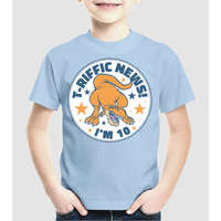 Pólómánia T-rex Terrific news i'm 10 - Uniszex Gyerek Póló