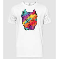 Pólómánia Színes Pitbull Fej - Férfi Alap póló