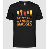 Pólómánia Az my age i need glasses - Férfi Alap póló